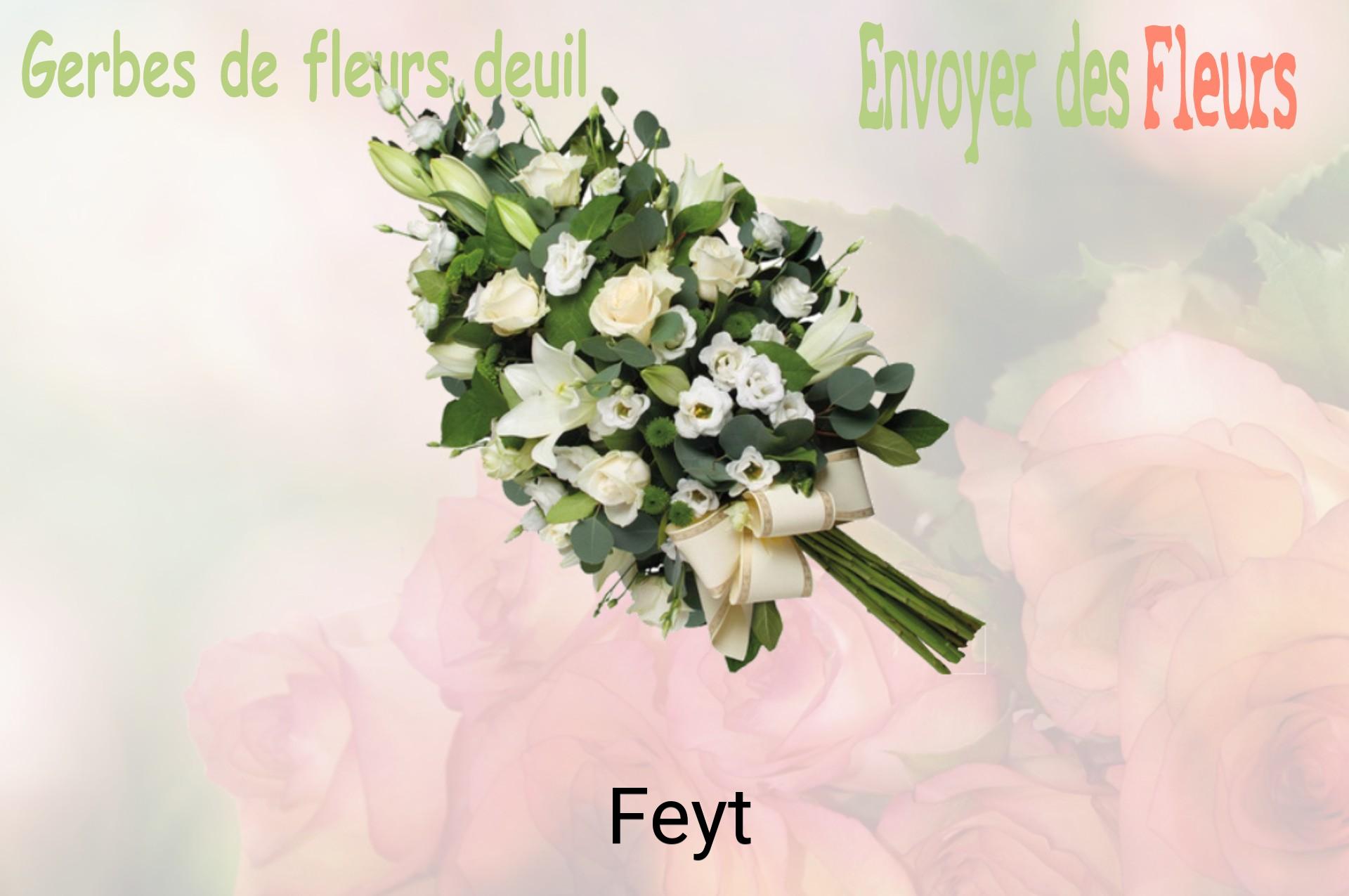 Gerbe de fleurs de deuil livrée à Feyt